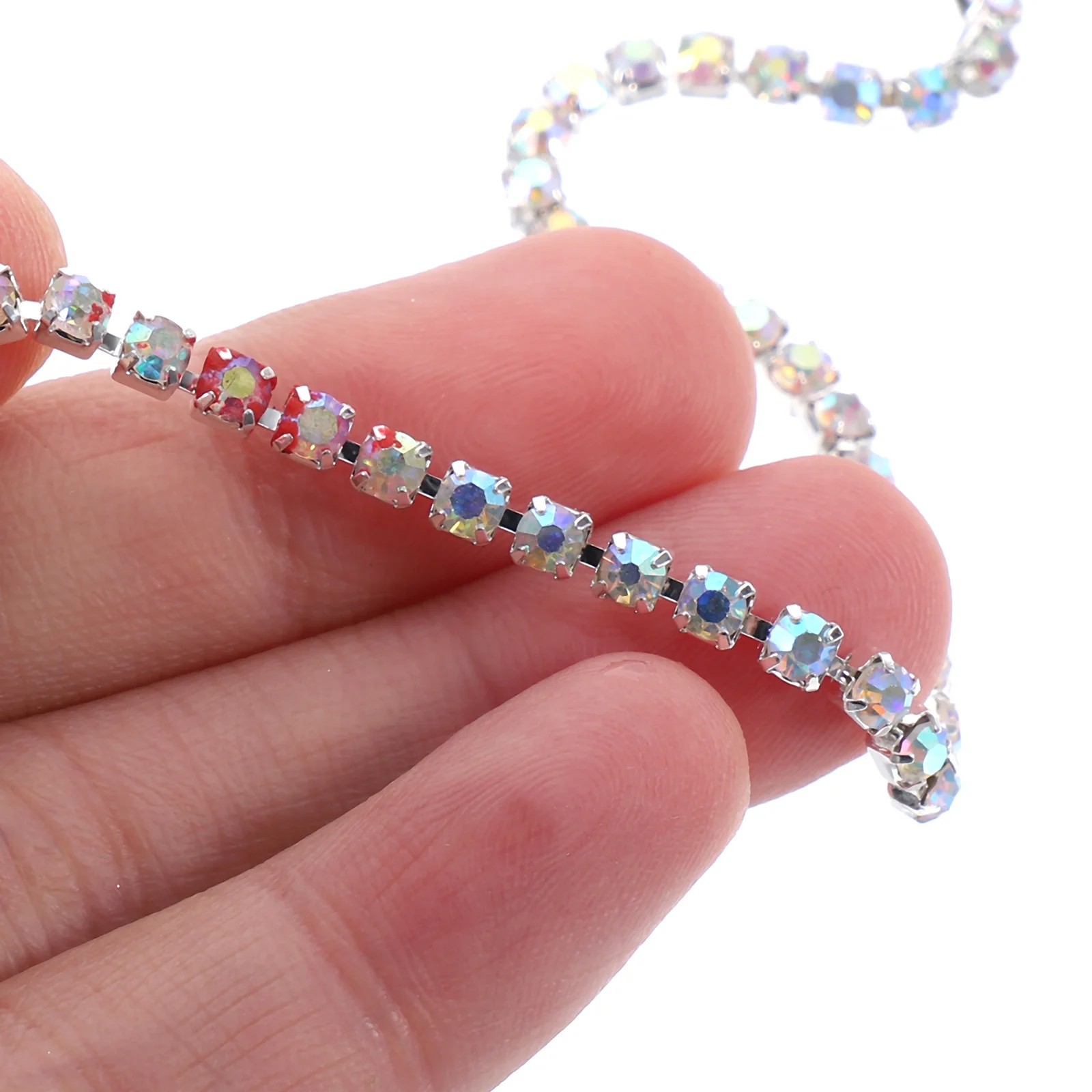 Кристалл гальванический металлический горный хрусталь цепочка-когти шитье