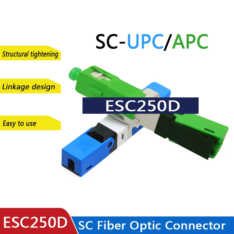 

Новинка, быстрый оптический соединитель ESC250D FTTH SC UPC, SC FTTH волоконно-оптический соединитель, встроенный разъем ESC250P