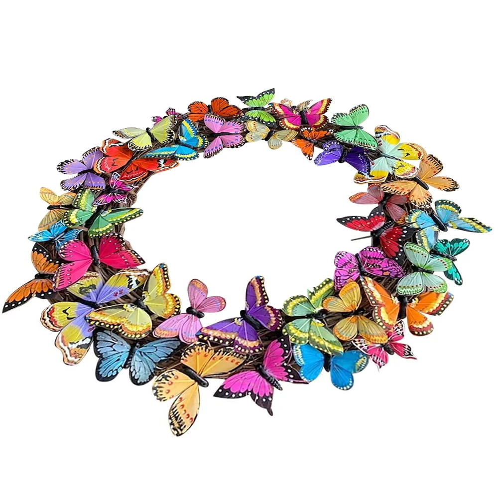 

Artificial Butterflies Wreath Spring Front Door Wreath Wedding Party Decorations
