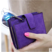 wallets women short solid color matte leather coin purses female zipper hasp credit cards holder ladies clutch money clip