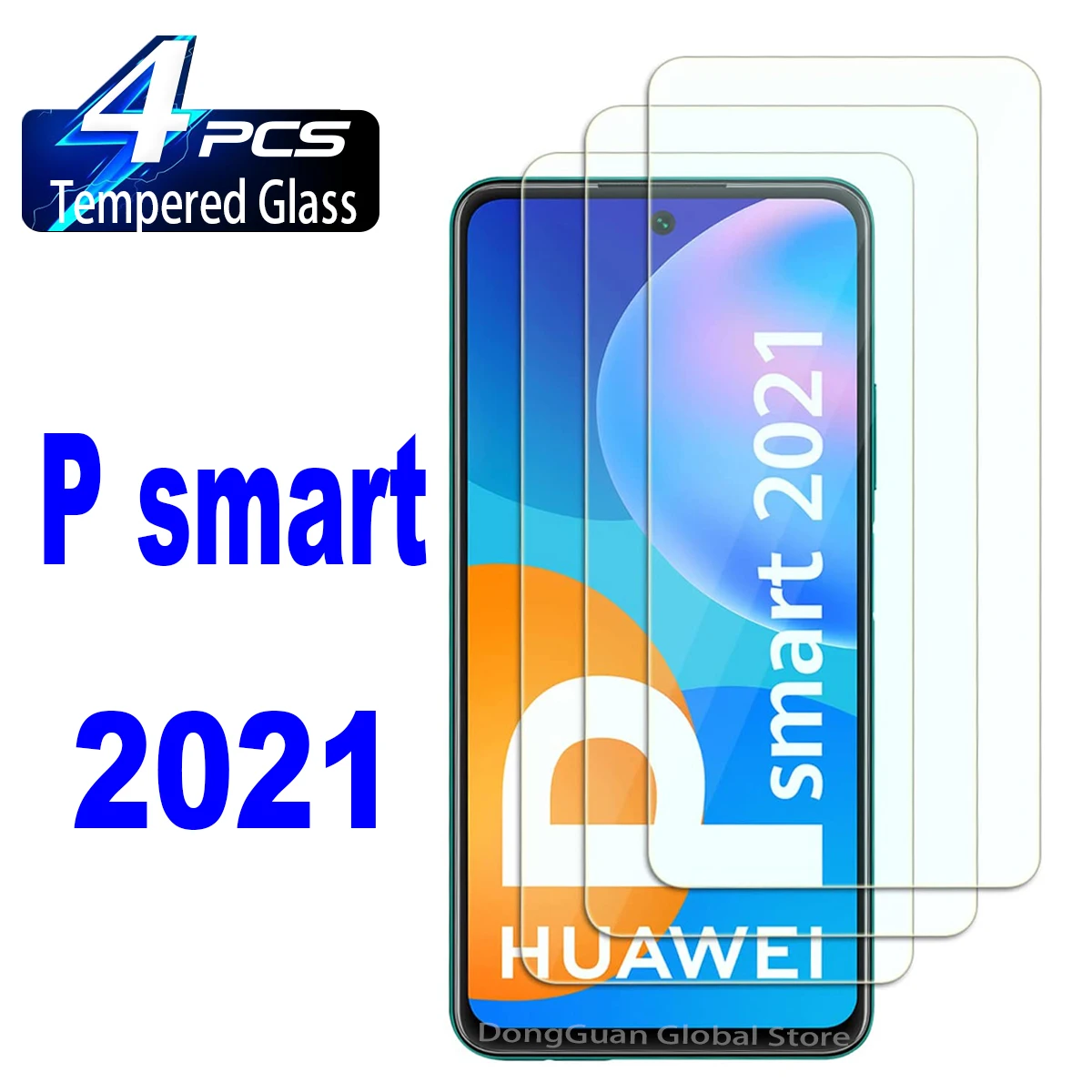 

4Pcs Tempered Glass For Huawei P smart 2021 Z 2020 Y6 Y7 Y9 Prime 2019 P40 E Lite P20 P30 P50 Y7A Screen Protector Glass Film
