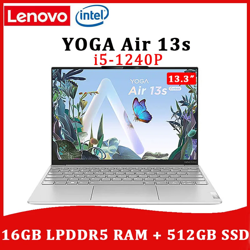 Lenovo Yoga Air 13s 2022 Carbon 13.3-inch thin and light laptop 12th Intel Core i5-1240P Windows 11 16GB RAM 512GB SSD Notebook