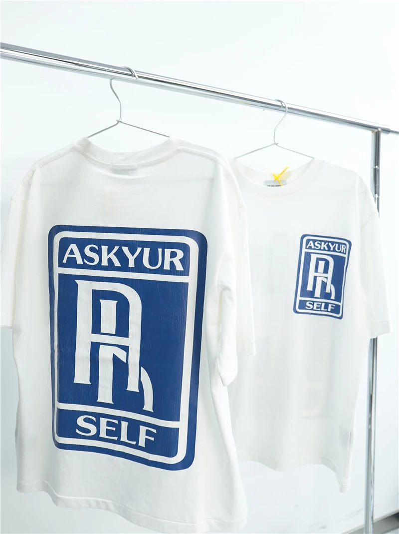 Футболка Askyurself с коротким рукавом для мужчин и женщин Топ оверсайз надписью R