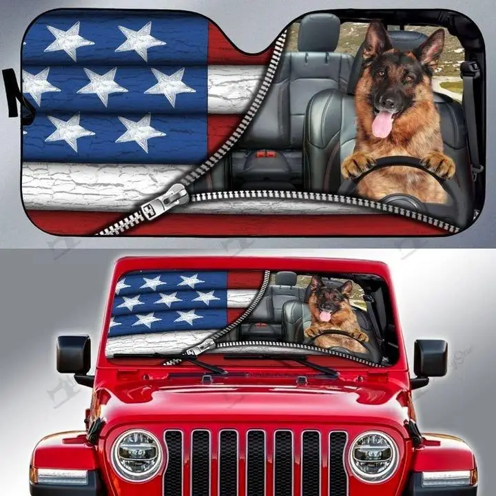 

German Shepherd Jeep Auto Sun Shade Car Windshield Window Cover Sunshade