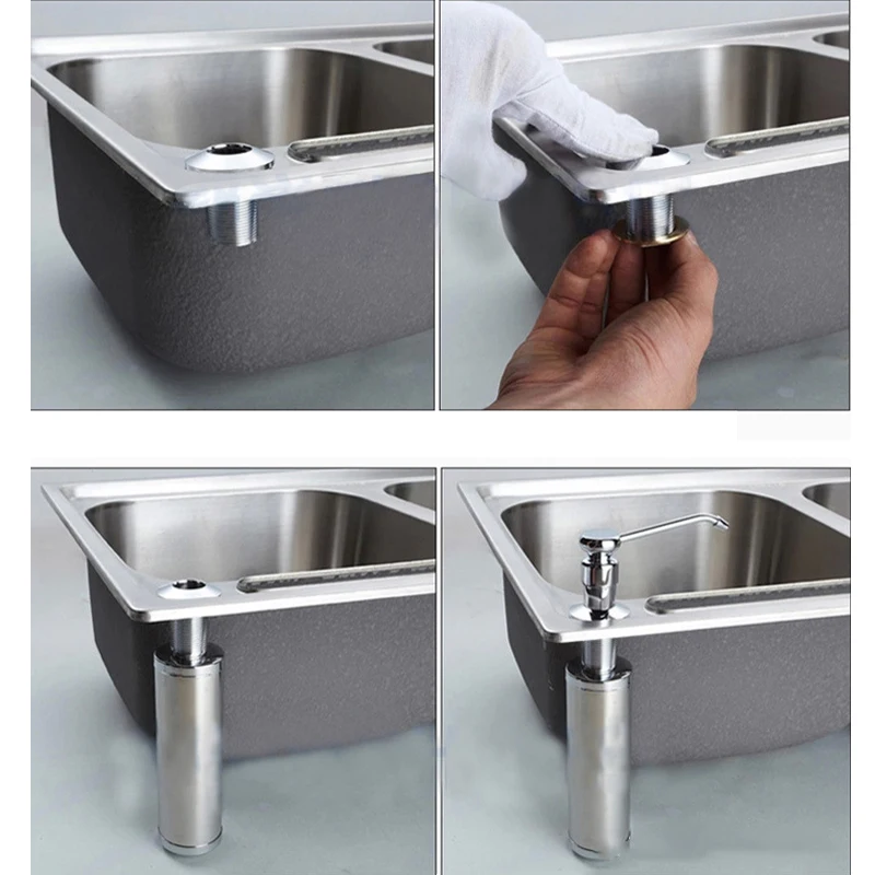 

Plastic Soap Dispensers Sink Liquid Soap Lotion Holder With Bottle Dispenser Kit 300ML Kitchen And Bathroom Storage Accessories