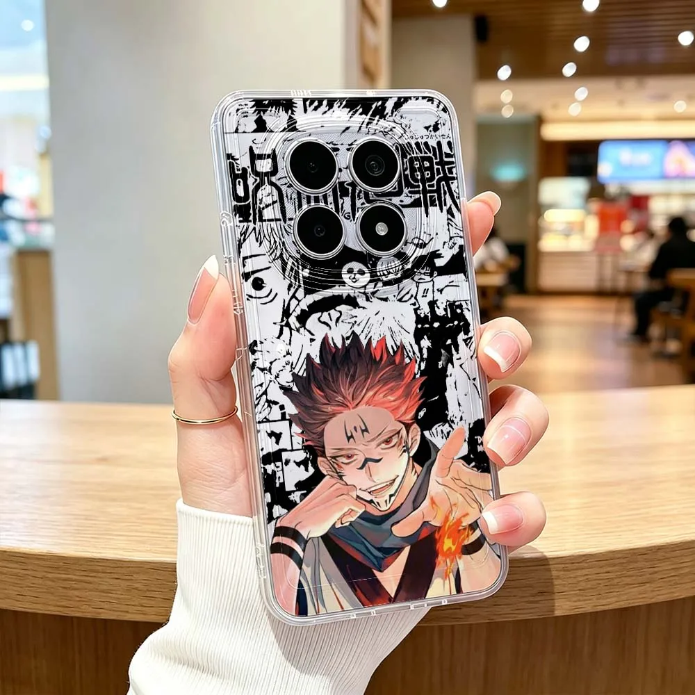 Фото Аниме «Джудзюцу Кайсен» для Xiaomi POCO X7 X6 X5 F7 F6 F5 F4 M8 M6 C85 C71 Pro Защитный прозрачный чехол для телефона №4