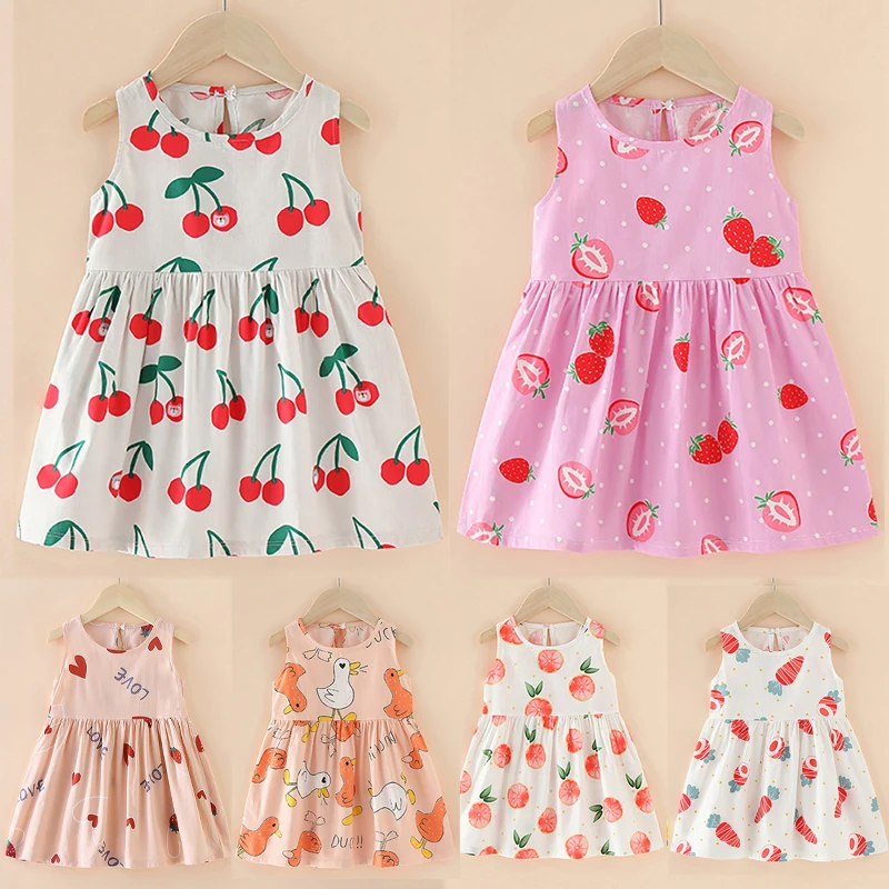 Летнее платье для девочек детское без рукавов сарафан свадьбы дня рождения