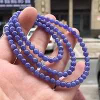 5 2mm natural blue tanzania tanzanite clear round beads 3 laps bracelet necklace for fashion healing genuine aaaaa