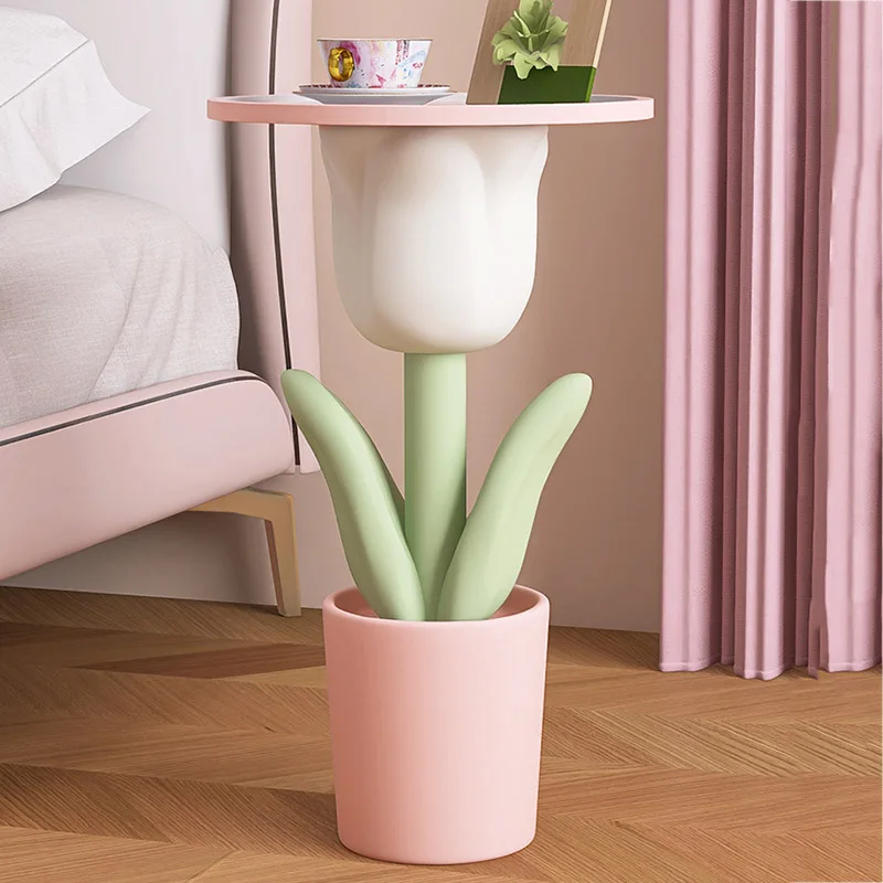 

Home Decor Tulip Statue Living Room Sofa Side Table Home Mobile Center Floor Corner Luxury Table Modern Resin Craft Sculptures