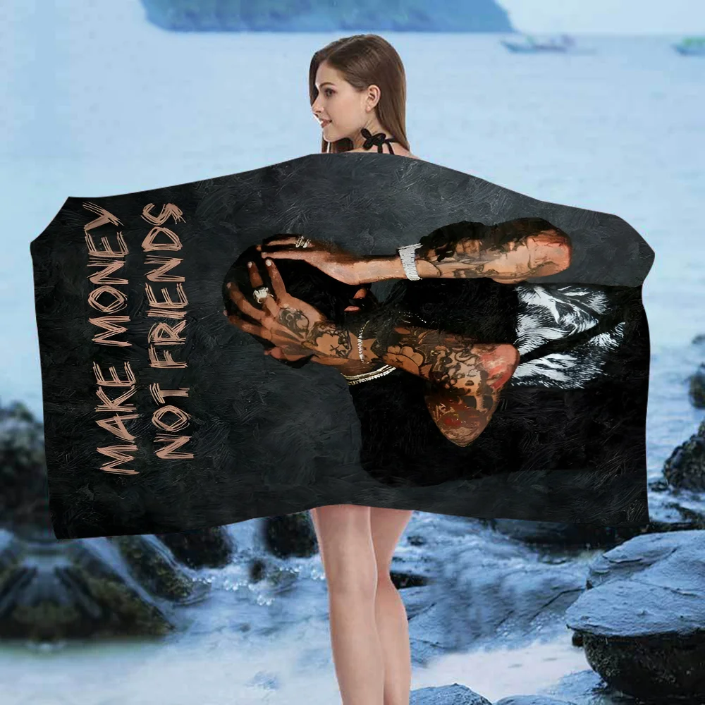 Пляжное полотенце из микрофибры абсорбирующее быстросохнущее мягкое для йоги