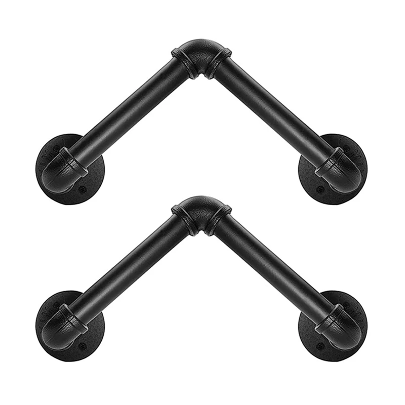 

2 Pcs Garden Water Hose Holder Wall Mount, Rust Proof Heavy Duty Industrial Iron Pipe Style Yard Hose Hanger Organizer