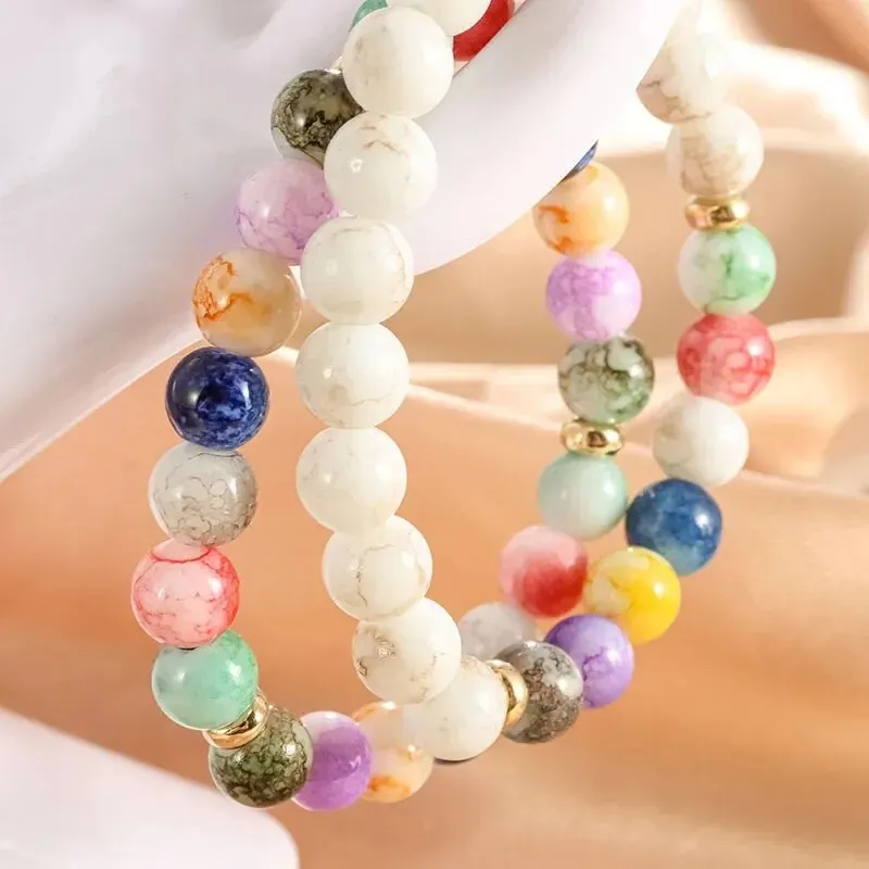 Браслет из натурального вулканического цветного энергетического камня оптовая