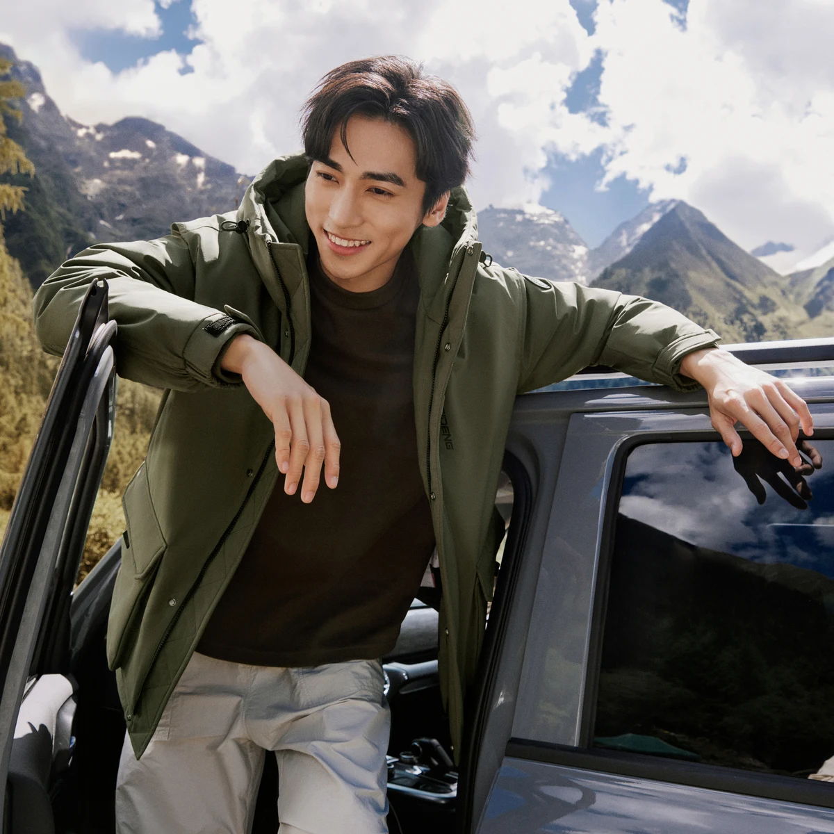 Зимняя пуховая куртка для мужчин BOSIDENG с капюшоном