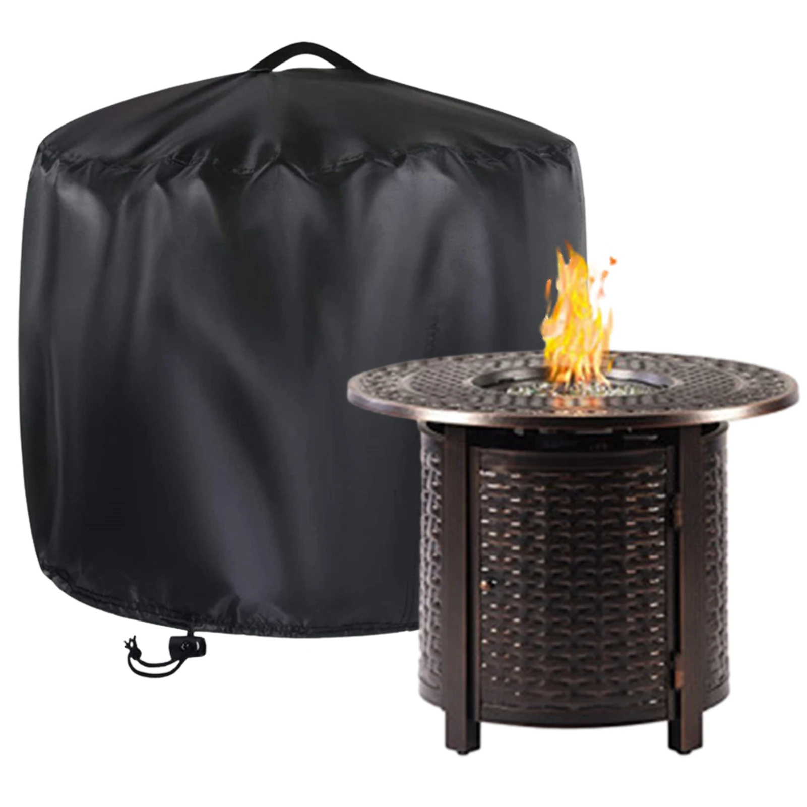 

3 Sizes Patio Fire Pit Dustproof Cover Waterproof Grill Covers BBQ Cooking Protector Round Canopy Shelter Cover Garden 420D