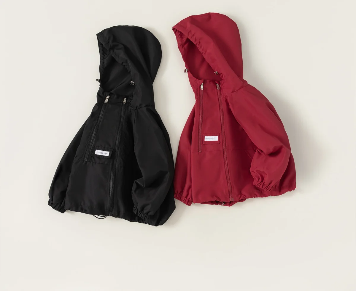 Детская одежда детская куртка Корейская однотонная с капюшоном рубашка на