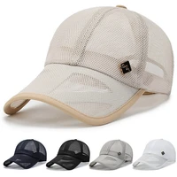 summer baseball caps for men full mesh design polyester breathable 56 60cm outdoor travel camping fishing male sun hats bq0424