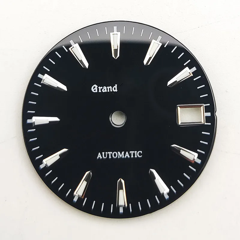 NH35 watch dial 28.5mm blue black dial green luminous fits NH35 movement watch movement