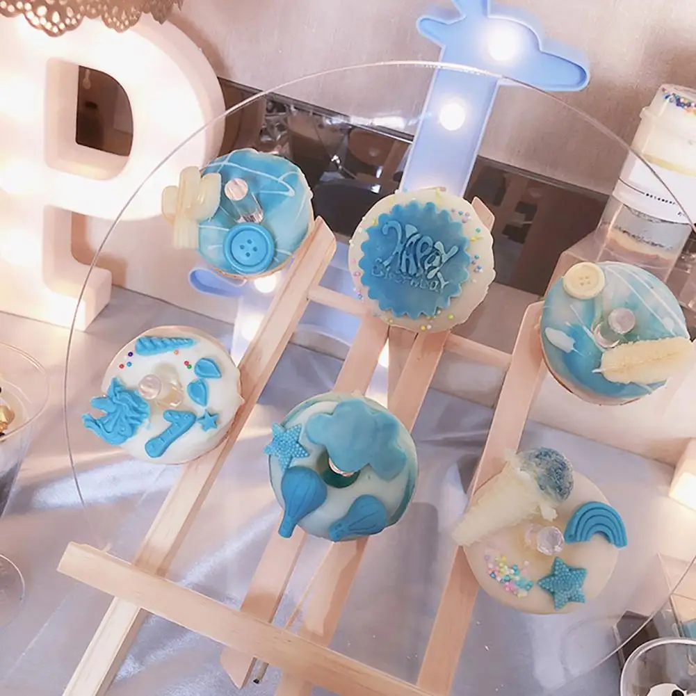

Reusable Donut Holder Reusable Clear Acrylic Donut Display Stand with Solid Wood Base for Wedding Birthday Party Dessert Tables