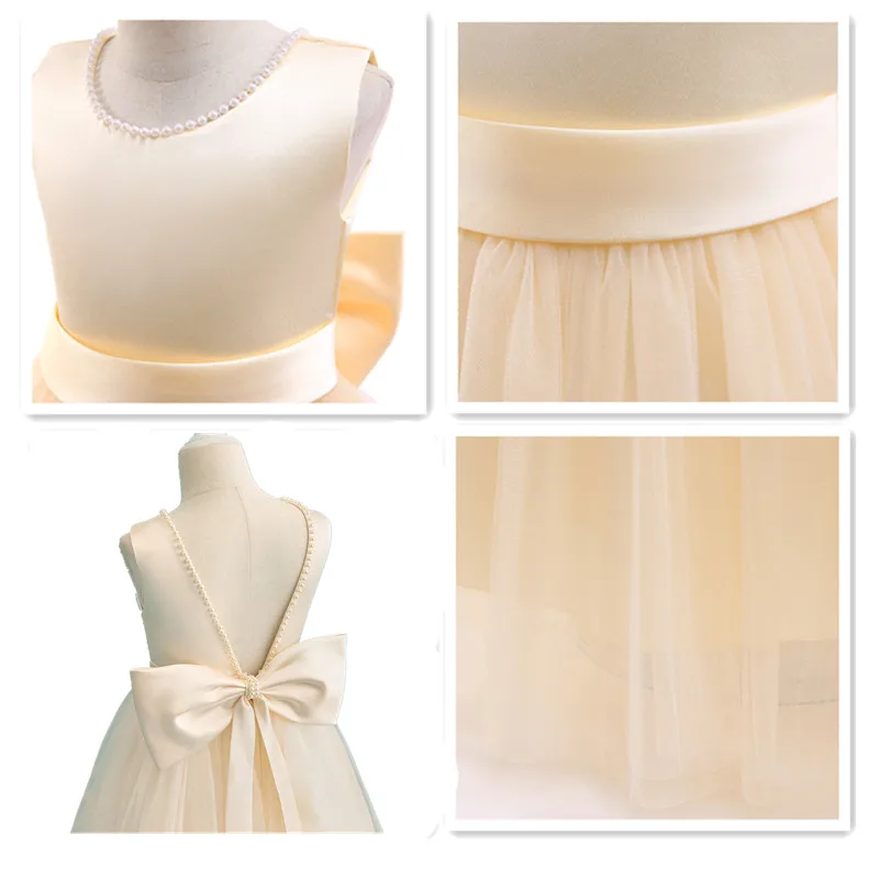 Платье для девочек-подростков с большим бантом длинное вечернее платье