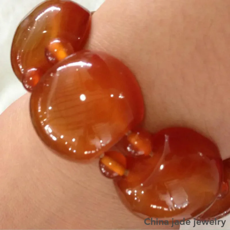 Браслет из натурального красного агата и нефрита для мужчин женщин