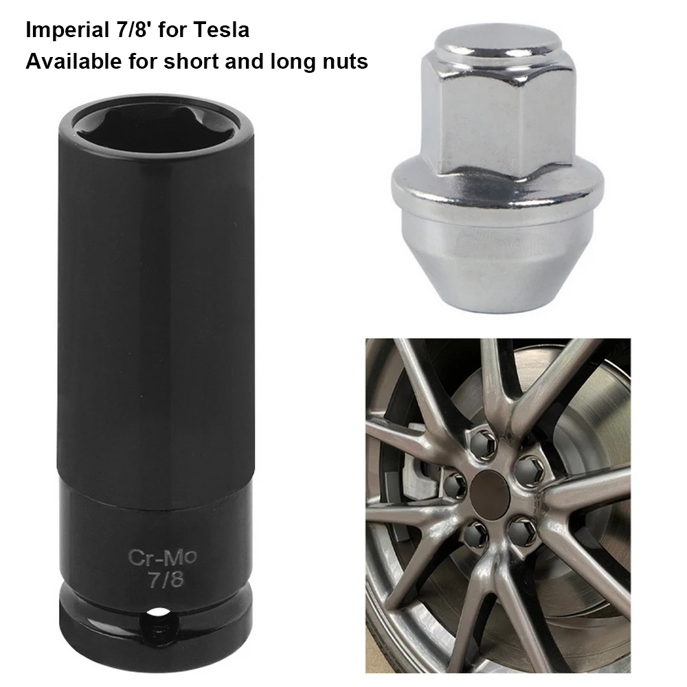 

Imperial 7/8' for Tesla Auto Wheel Lock Nut Removal Socket Wrench Lug Bolt Nut Socket Tire Anti-theft Screw Removal Repair Tool