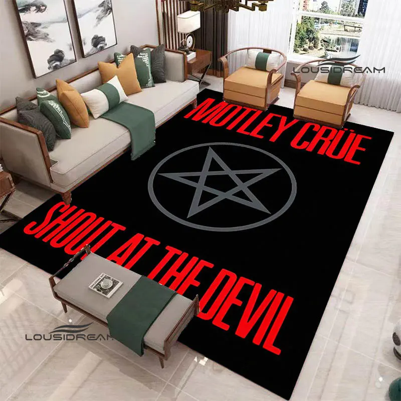 

Rock band Motley retro Printed carpet Non -slip carpet area rug rugs living room door mat kitchen mat birthday gift