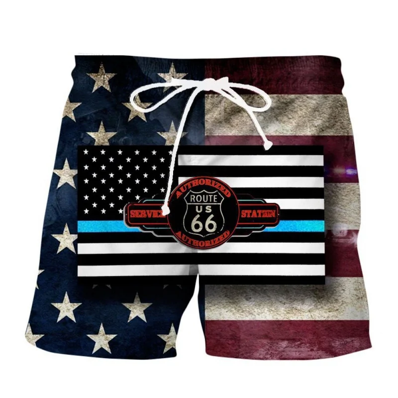 

Шорты мужские/женские пляжные с 3D-принтом в виде американского флага
