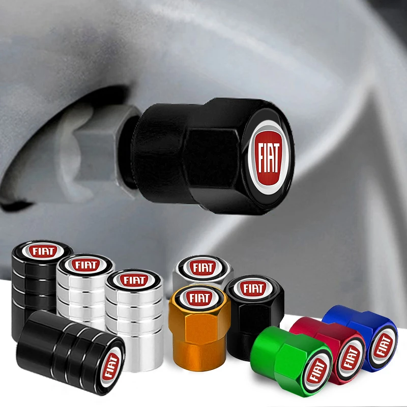 

4Pcs Car Styling Metal Wheel Tire Valve Caps Stem Case For FIAT 500 Grande Stilo Freemont Punto Astra Bravo 500X Ducato Panda
