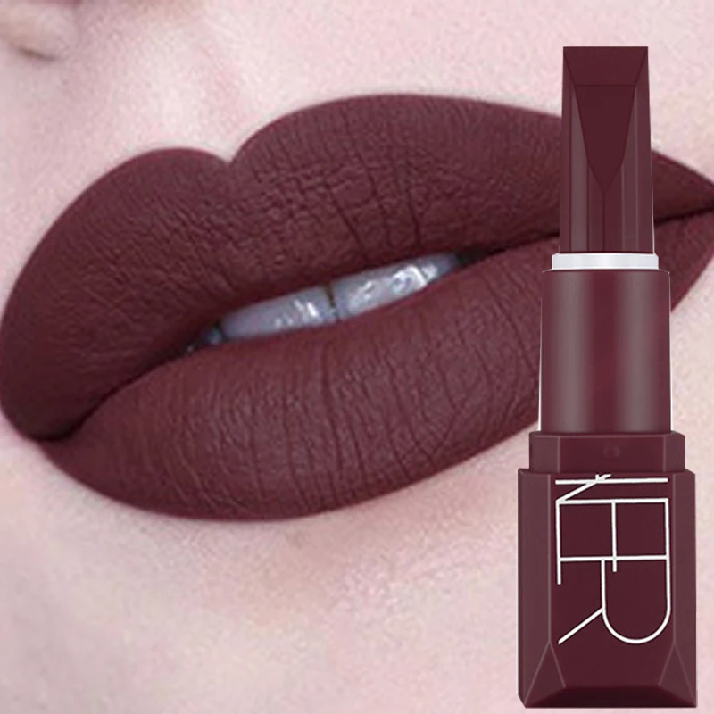 

Pudaier Eat Earthy Color Matte Lipstick Waterproof Long Lasting Moisturizer Nude Lip Tint Rich Vitamin E Lips Korean Makeup