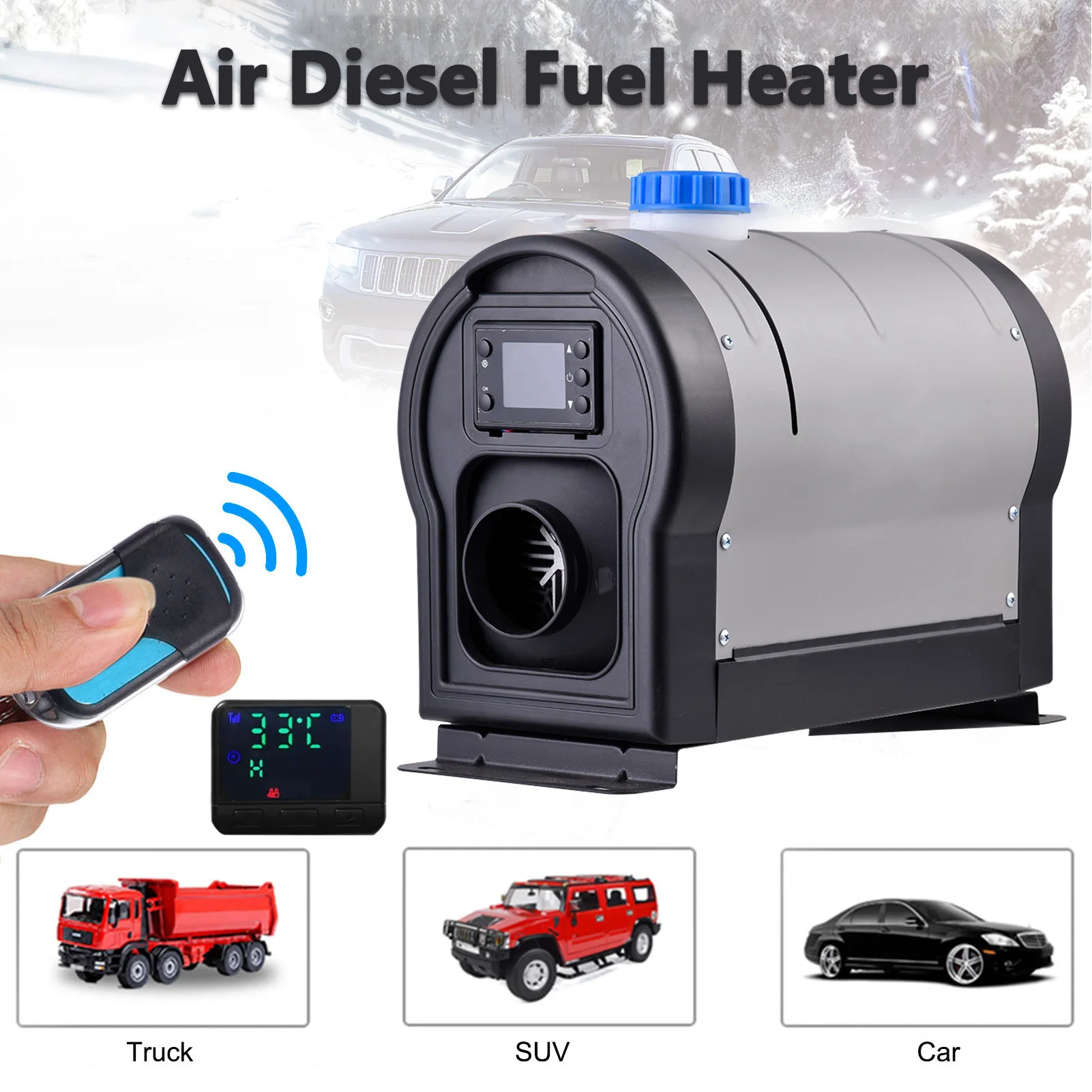 

5KW/8KW Car Heater 12V/24V Ignition Copper Heater Fast Heating Auto Parking Fuel Heater With LCD Remote Control