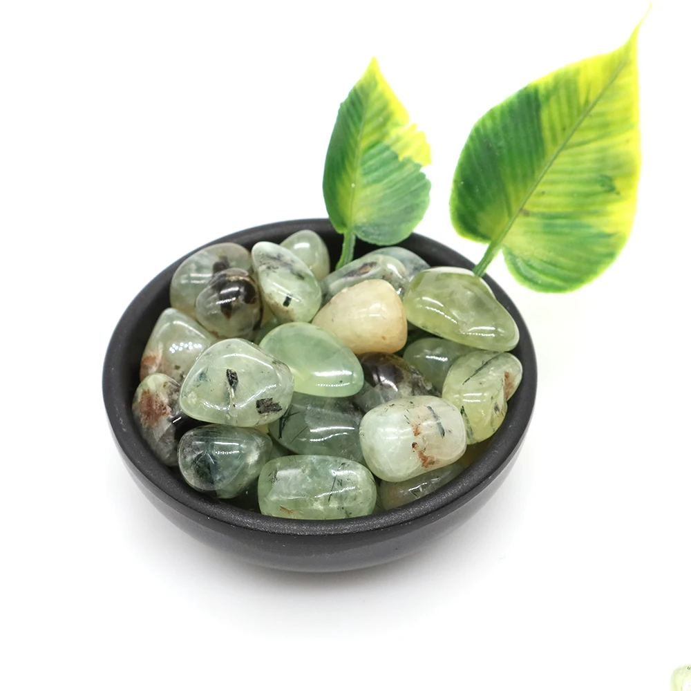 Натуральные опущенные камни из пренита зеленый виноградный кварц кристалл