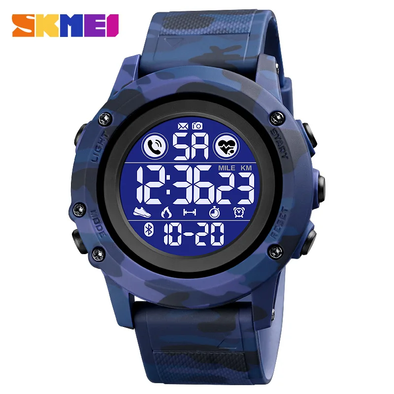 

SKMEI Waterproof Watch Men's Watches Clock Military Bluetooth Pedometer AlarmJapan Digital Movement Wristwatch Relogio Masculino