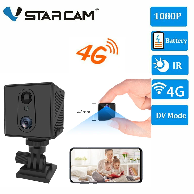 Vstarcam 4G Sim-карта Беспроводная сетевая мини-камера безопасности 2 Мп HD перезаряжаемая аккумуляторная IP-камера 4G LTE домашняя камера