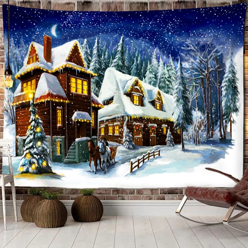 Милый дневной свет Рождество снег звезда небо психоделический лес настенный