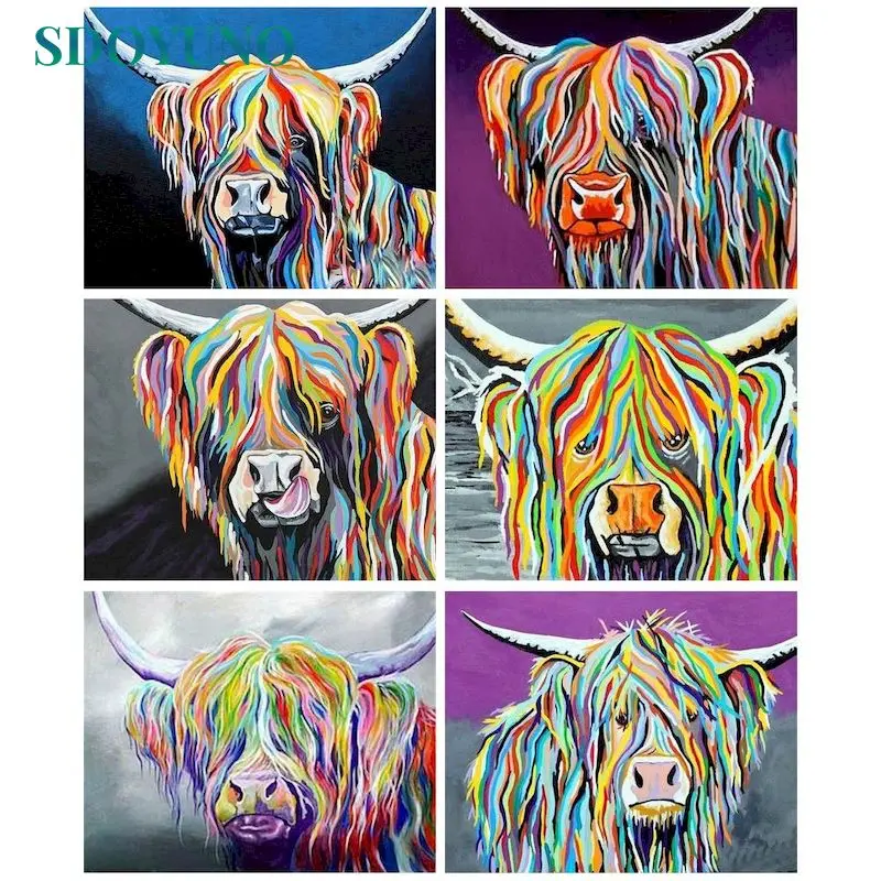 

Frame Diy Paintings By Numbers figure Painting Pictures By Number for Home Decor 40*50cm Colorful Yak Special Bedroom Decor
