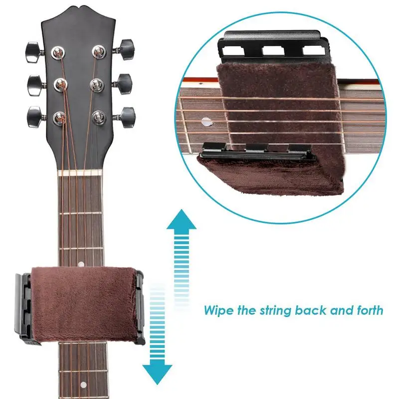 

Electric Guitars Cleaning Cloth Portable Guitar String Care Kit Fretboard Maintenance Portable Fingerboard Scrubber Cleaning