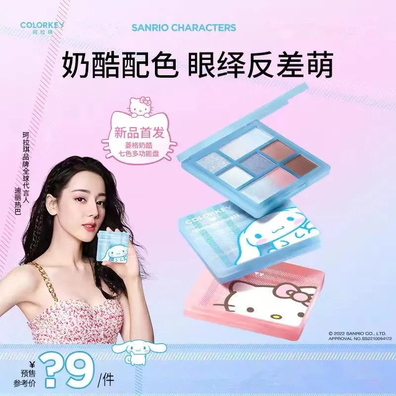 

Sanrio, Hello Kitty Cinnamoroll палитра теней для век мерцающие матовые нюдовые стойкие макияжные Порошковые пигментные водостойкие тени для век