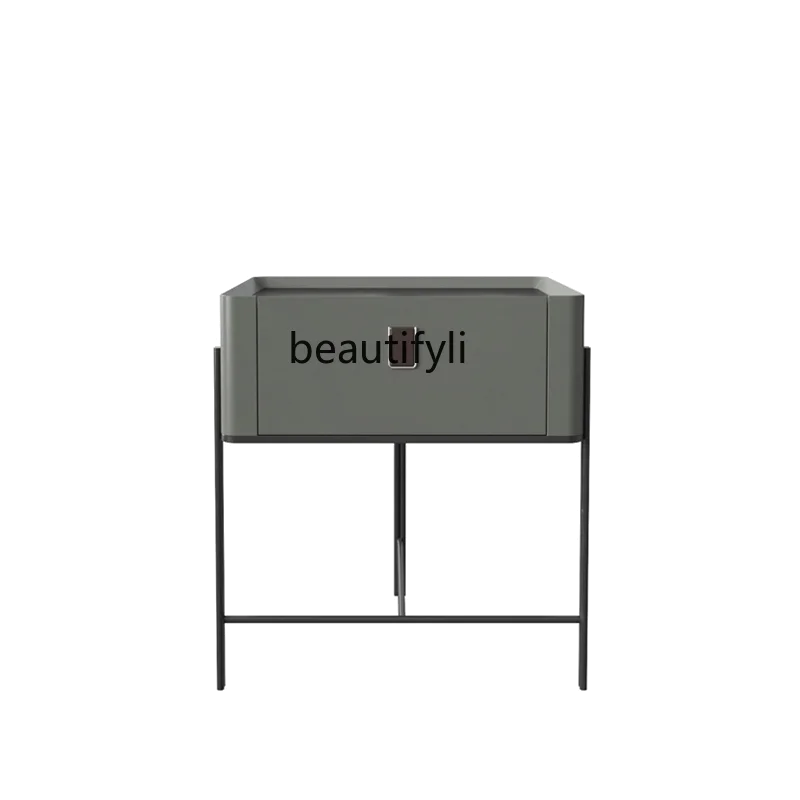 

CXH Style Nordic Simple Bedroom Single Drawer Paint Bedside Cabinet Instagram Mesh Red Style