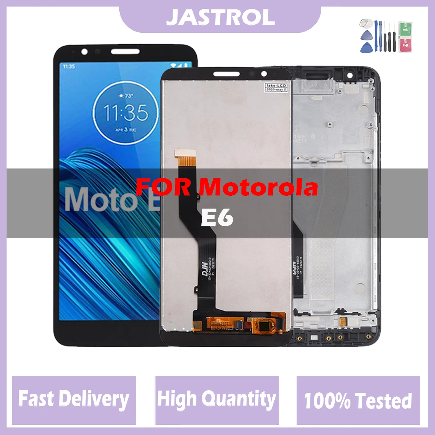 ЖК-дисплей для Motorola Moto E6 XT2005-1 XT2005DL, ЖК-дисплей, сенсорный экран, дигитайзер в сборе, Замена с рамкой