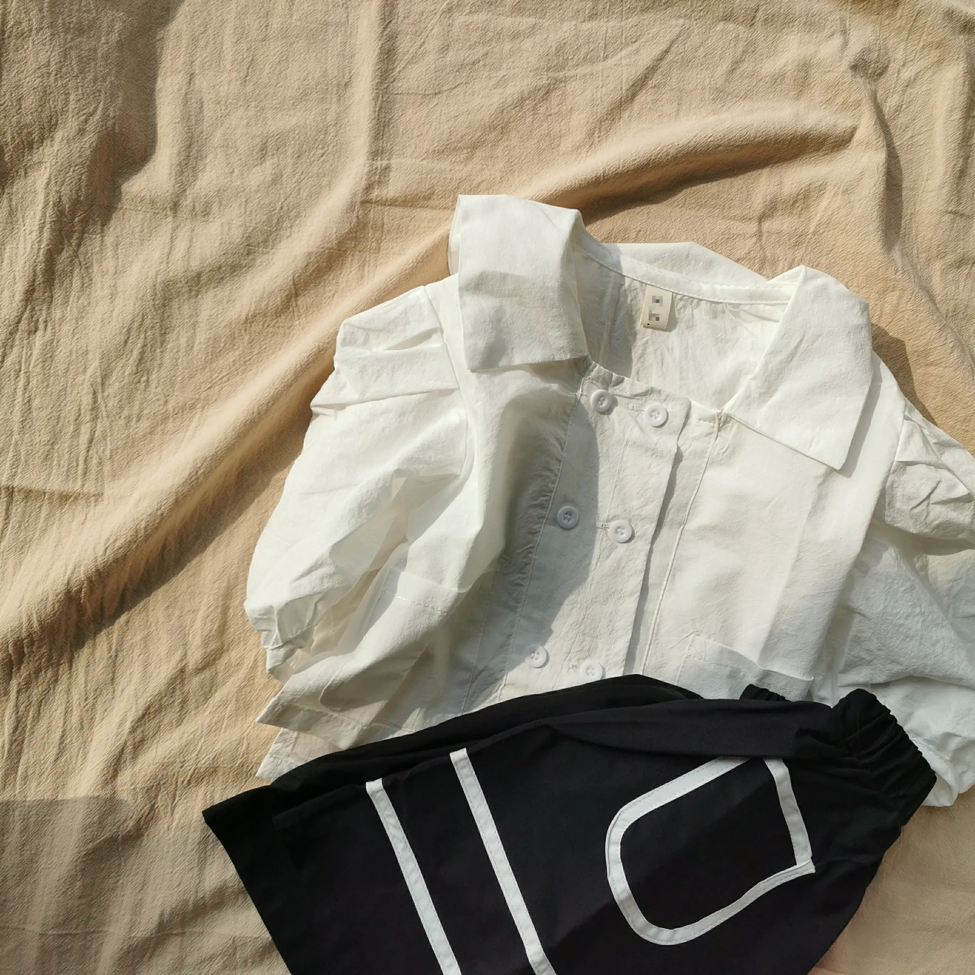 Criscky Summer Cotton Baby Girls Clothes Short Sleeve White Tops And Skirt Baby Outfit Kids Clothing Sets for 8 Girls Sets