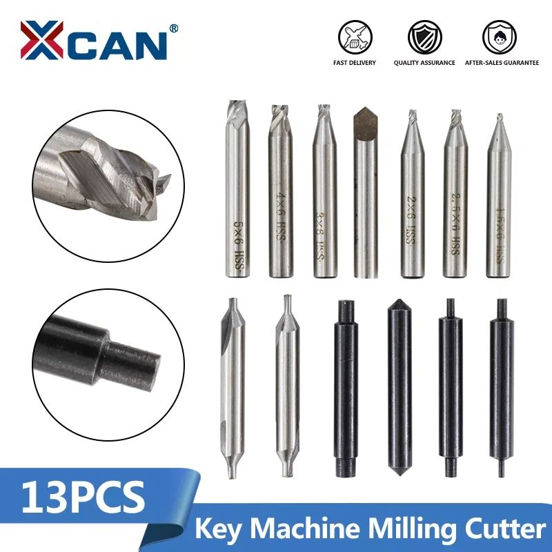 

XCAN Key Cutter 13pc T101 Key Cutting Machine Part for Vertical Key Machine Guide Pin,Milling Cutter,Center Drill,Locksmith Tool