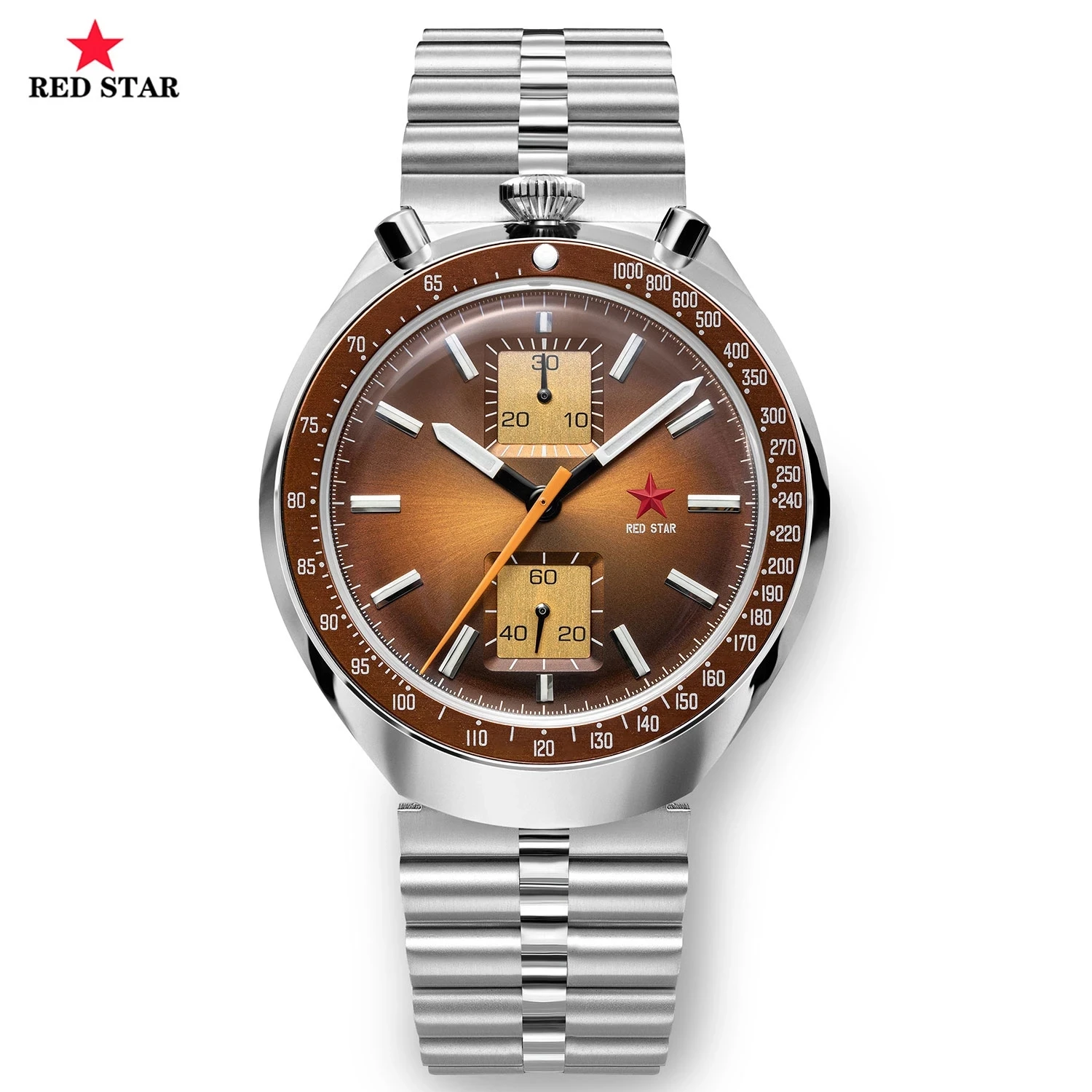 

RED STAR Retro Seagull Movement 1963 Chronograph 42mm Watch For Men Chronograph Mechanical st1901 Hardlex Military Man Watches