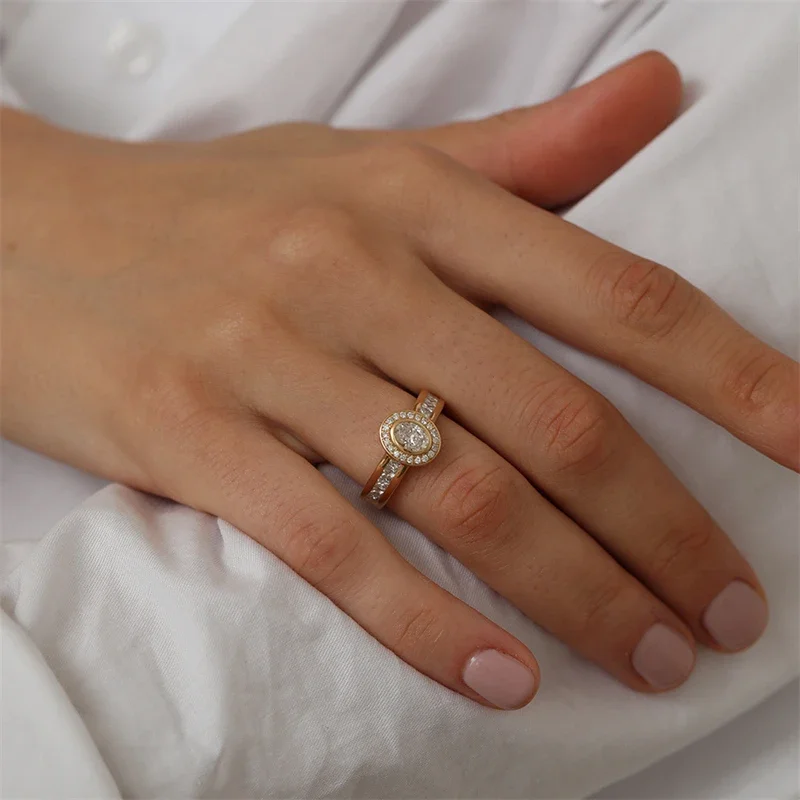 Модное регулируемое кольцо с геометрическим рисунком циркона для женщин