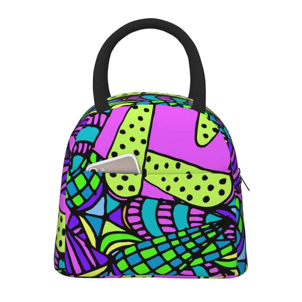

Lunch Bags for Women Kids Abstract With Star Thermal Cooler Portable Picnic Work Oxford Tote Bento Pouch