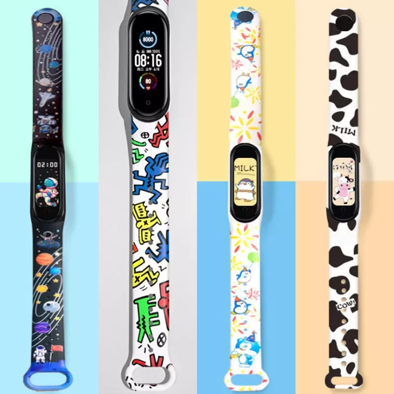 

Cartoon strap For Xiaomi Mi Band 6 5 4 3 Replaceable Bracelet Silicone Cartoon soft wristband for Xiaomi mi band 5 band 6 strap
