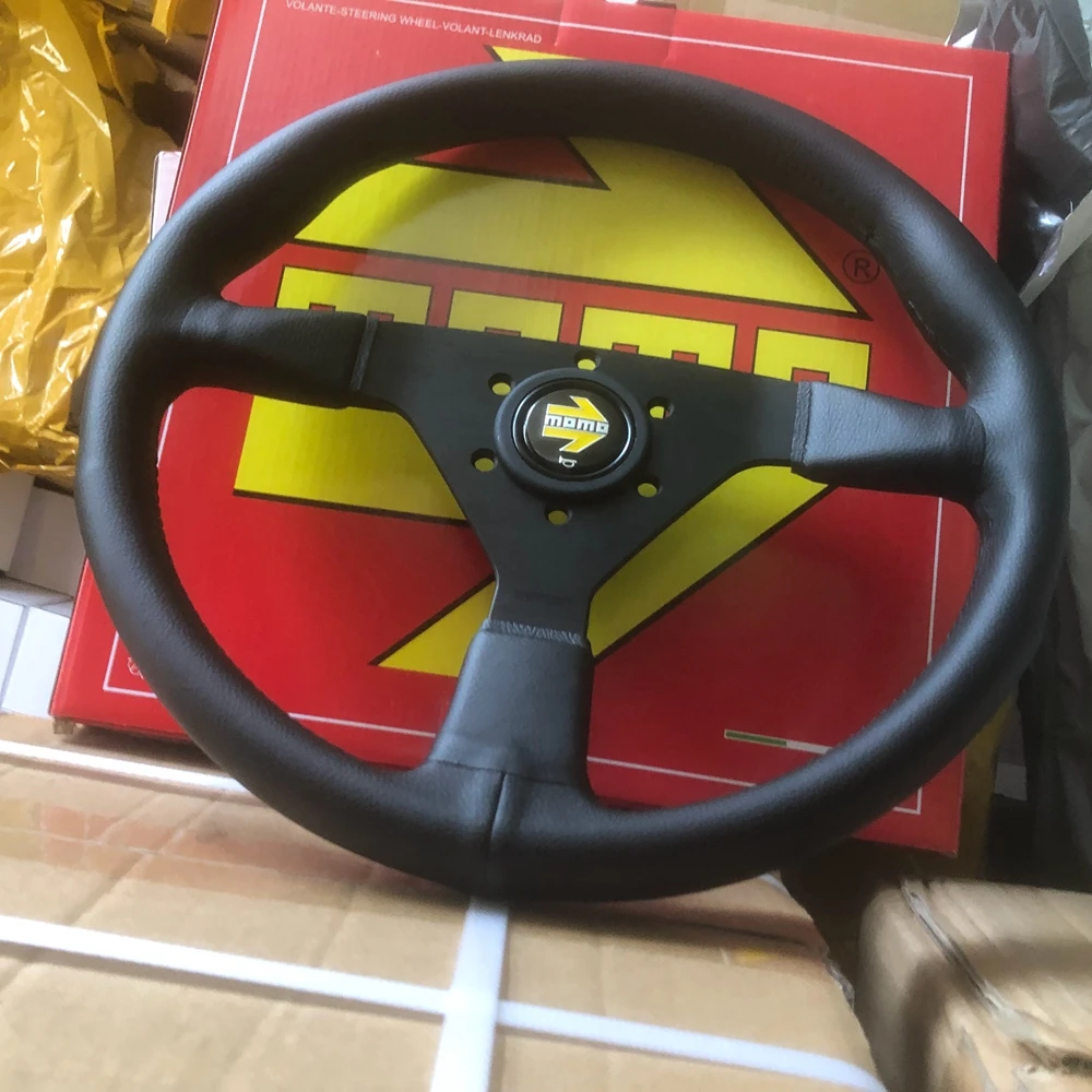 JDM 14-дюймовый гоночный руль MOMO Montecarlo Rally Drift из натуральной кожи Volantes для BMW Toyota Honda