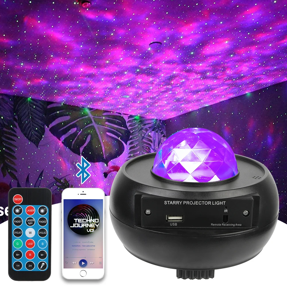 

Цветная проекционная лампа Blueteeth, USB-проигрыватель, Звездный ночник, Романтический проектор звездного неба, галактики