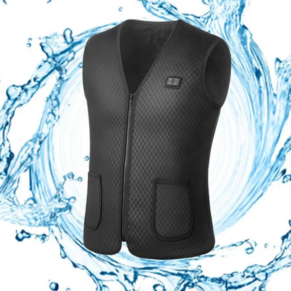 

Intelligent Thermostat Coldproof USB Interface Plush Lining Smooth Zipper Vest Casual Outdoor Vest for Parents