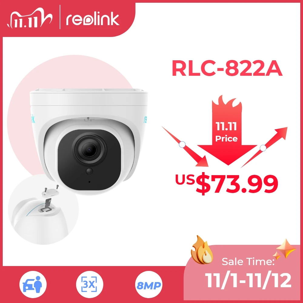 Дешево Reolink RLC-822A 4K PoE Открытый Камера человека/автомобиль обнаружения 3x оптический зум 8MP со сверхвысоким разрешением Ultra HD, Ночное видение аудио За... Скидка Reolink RLC-822A 4K PoE Открытый Камера человека/автомобиль обнаружения 3x оптический зум 8MP со сверхвысоким разрешением Ultra HD, Ночное видение аудио За...