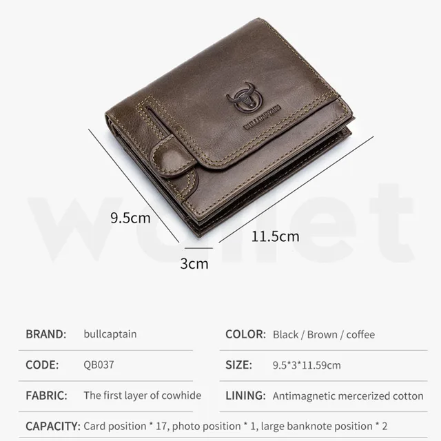 Men's Wallets Purses Anti Theft RFID Wallet Card Holder ID Package Short Vertical Vintage Genuine Leather Wallets Men Money Bag 6